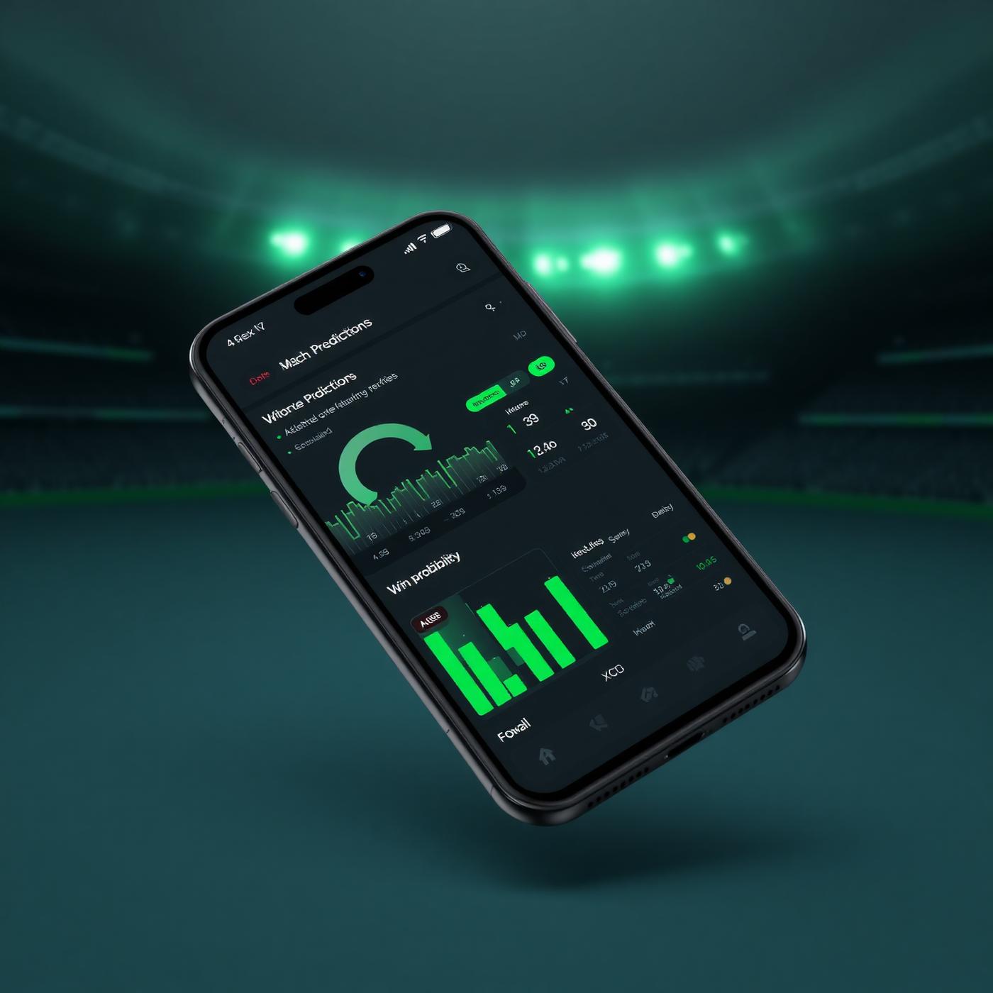 FootAI app showing football predictions and win probability